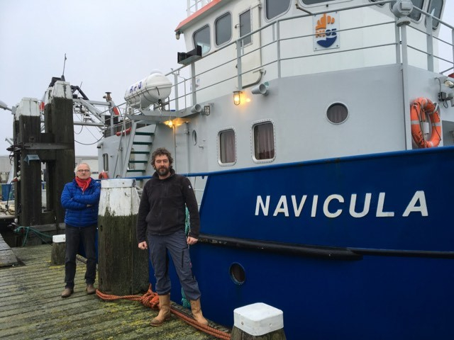 Henk van der Veer and Bram Fey next to RV Navicula