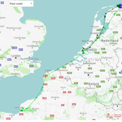 Migration tracks of Arno and Veer.