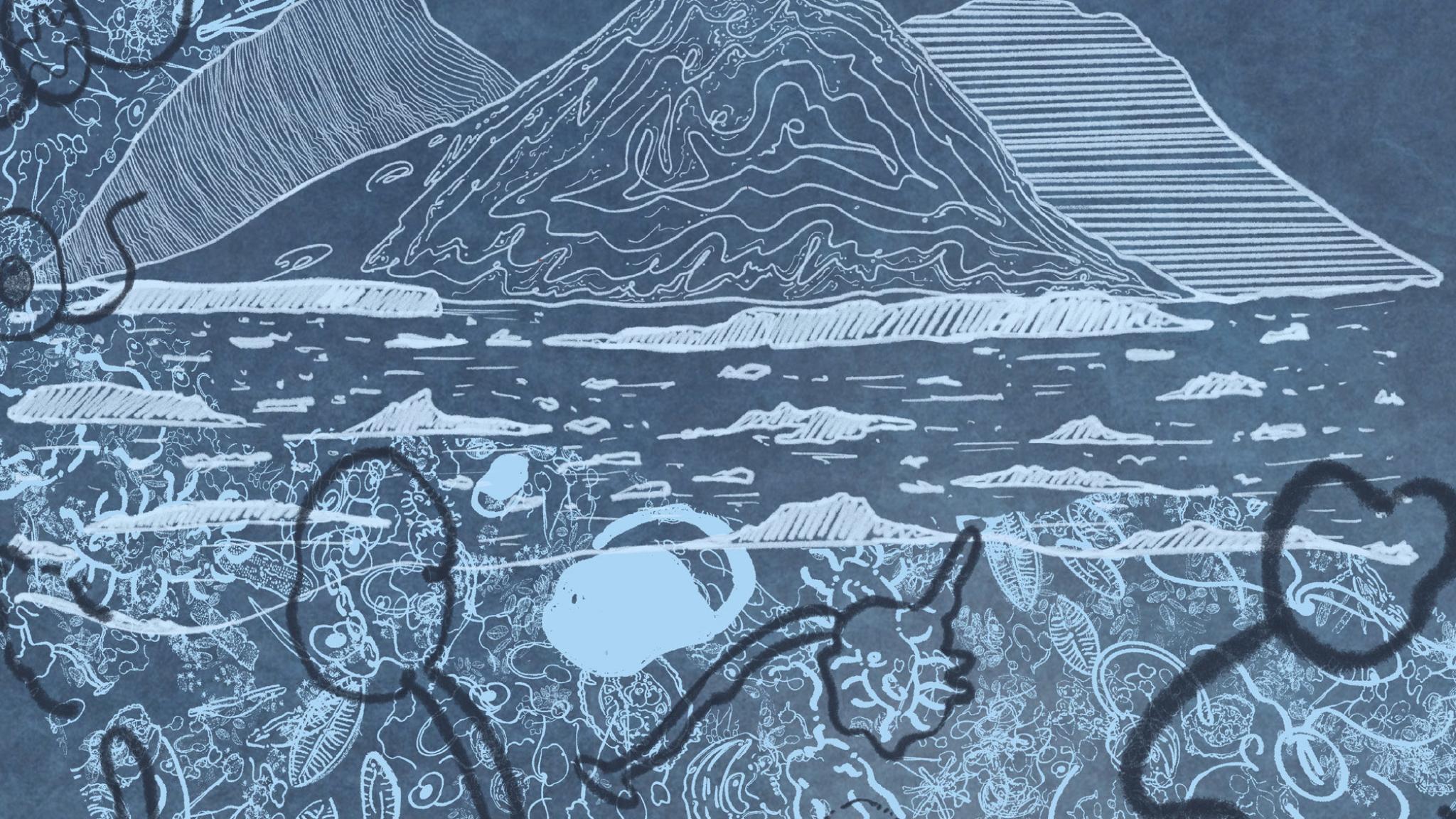 Cover of PhD thesis: Polar Marine viral diversity and dynamics by Goncalo Piedade