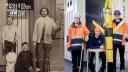 Foto’s van vroeger en nu van onderzoekers met onderzoeksmateriaal zoals netten en gliders