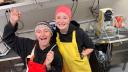 Natalia and Pauline in working gear.