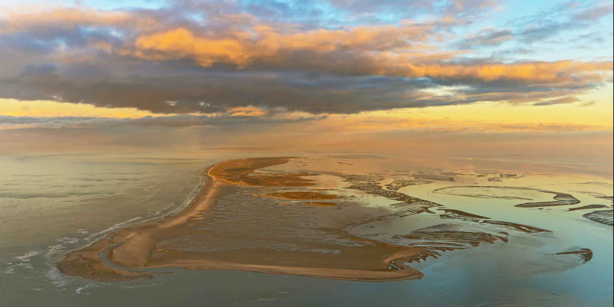 Wadden Sea at sunrise.