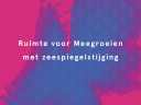 Pink and purple cover of the boek 'Ruimte voor Meegroeien met zeespiegelstijging.'