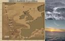 Links een kaart met de route van het schip en rechts een indruk van het uitzicht tijdens het schrijven van de blog