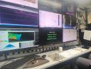 The ship’s command centre during a CTD cast, displaying real-time data on the CTD’s position, depth and ocean conditions.