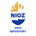 Logo van de NIOZ Data Repository in blauw en oranje
