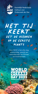 A banner for World Ocean Day 2023, describing that NIOZ puts the ocean first every day.